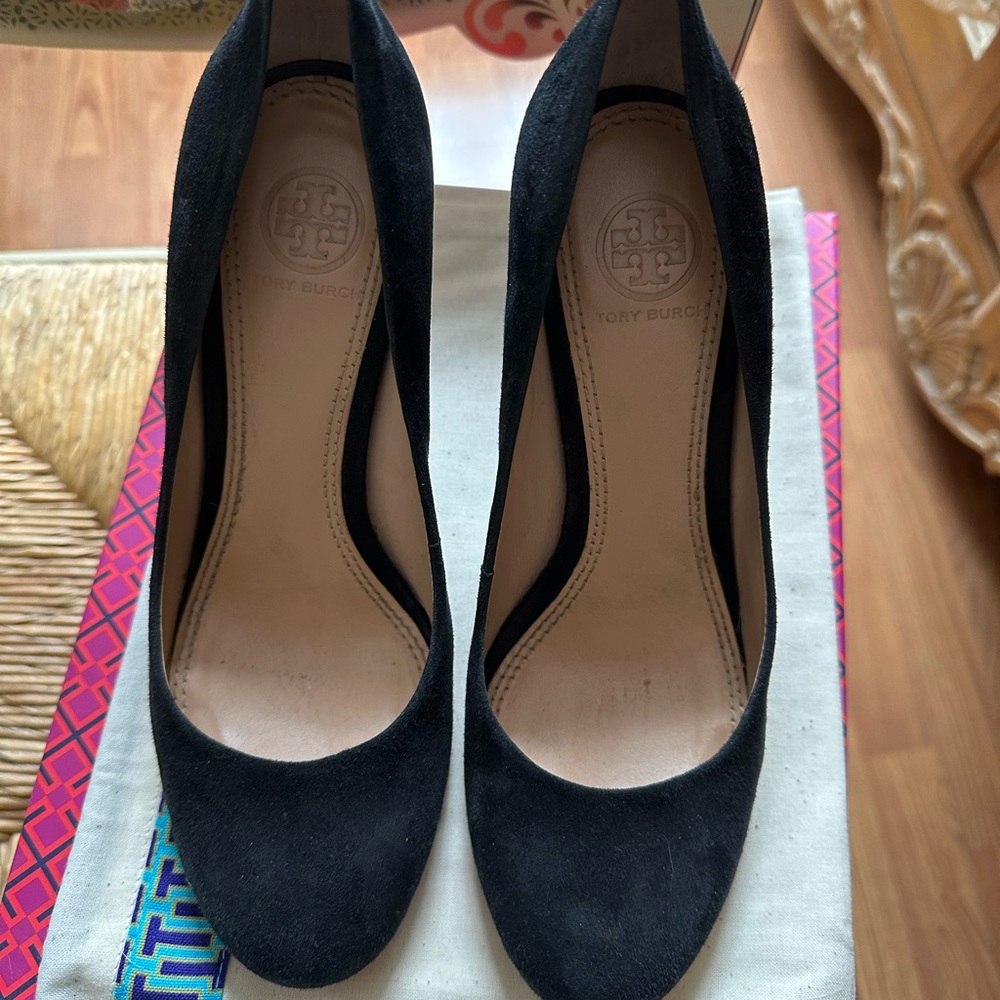 Tory Burch Black Suede Heels